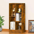 LEYAOYAO 5 Cube Mid-Century Modern Brown Wood Bookcase, 3 Tier Storage Organizer Shelf, Rustic Display Cabinet for Bedroom, Living Room, Office by CozyNest Decor