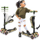 Hurtle 3-Wheeled Scooter for Kids - Wheel LED Lights, Adjustable Lean-to-Steer Handlebar, and Foldable Seat - Sit or Stand Ride with Brake for Boys and Girls Ages 1-14 Years Old by TinyTreasures Baby Boutique