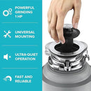 KRAUS WasteGuard High-Speed 1 HP Continuous Feed Ultra-Quiet Motor Garbage Disposal with Power Cord and Flange Included and Universal Mount, KWD200-100MGR by CozyNest Decor