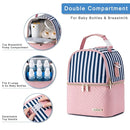 Breastmilk Cooler Bag with Ice Pack Fits 6 Baby Bottles up to 9 Ounce, Breast Milk Pump Cooler Bag with Shoulder Strap for Nursing Mom Daycare, Work, Travel- Straps by TinyTreasures Baby Boutique