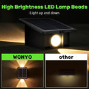 2LED Solar Wall Lights, Up and Down Lighting Solar Outdoor Light Waterproof IP65, 6500K/3000K Solar Fence Light Solar Powered Light for Yard Garden Garage Christmas Decorations (4 Pack) by GreenHaven Gardens