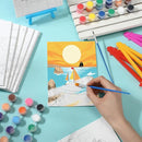 Blosssound 10 Set Pre Printed Canvas Pre Drawn Canvas Painting with Easel Kits 5" x 7" Outline Painting Panels for Beginners, DIY Craft Project, Party Favor, Home Decors(Summer) by TinyTreasures Baby Boutique