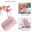 17oz Soup Thermo for Hot Food Kids Insulated Vacuum Food Jar with Stainless Steel Spoon Wide Mouth Thermo Leakproof Lunch Food Container Kids Hot Lunch Box (Pink) by TinyTreasures Baby Boutique