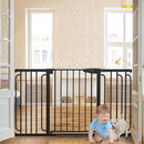 Cumbor 29.7-57" Extra Wide Baby Gate for Stairs, Mom's Choice Awards Winner-Dog Gate for Doorways, Pressure Mounted Walk Through Safety Child Gate for Kids Toddler, Tall Pet Puppy Fence Gate, Black by TinyTreasures Baby Boutique