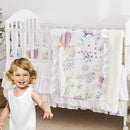 Brandream Gilrs Floral Bedding Boho Baby Bedding Watercolor Farmhouse Nursery Crib Blanket Set 3 Piece, Fitted Sheet, Skirt by TinyTreasures Baby Boutique