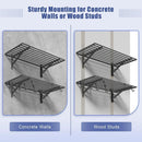 2-Pack 2x4ft Garage Shelving Wall Mounted, 2' x 4' Heavy Duty Garage Storage Shelves with Hooks, 400LB Capacity by GreenHaven Gardens