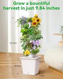 Vertical Hydroponics Growing System Kit, Indoor Outdoor Gardening System Kits, Herb & Fruits Growing Tower, 6 Layer 30 Pods by CozyNest Decor