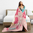 HGOD DESIGNS Candy Throw Blanket Sweet and Colorful Candy Pink Blanket Super Soft Flannel Throw Blanket Lightweight Plush Fuzzy Bed Blanket for Bedding Sofa and Travel 50"X60" by CozyNest Decor
