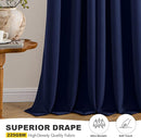 MIULEE Navy Blue Blackout Curtains for Bedroom Living Room 64 Inches Long 2 Panels, Thermal Insulated Room Darkening Drapes Solid Grommet Noise Reducing Light Blocking Window Treatments 40x64 Inch by TinyTreasures Baby Boutique