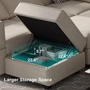 Belffin Modular Sectional Sofa with Storage Chaises Sectional Sleeper Sofa Couch 8 Seat Sectional Bed Grey by CozyNest Decor