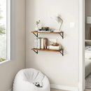 Fun Memories 27.5" W x12 D Floating Shelves, Large Wall Shelves 27.5 Inch Long, Set of 2, Farmhouse Wood Floating Shelf Wall Mounted, Deep Shelves for Bathroom, Living Room, Kitchen, Rustic Brown by CozyNest Decor