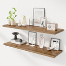 48" Floating Shelves for Wall, 12" Deep Slim Walnut Floating Shelves, Wall-Mounted Shelves for Bedroom, Living Room, Kitchen, Bathroom - Set of 2 by CozyNest Decor