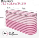 KING BIRD Raised Garden Bed 2.85 ft Tall 9 in 1 Galvanized Planter Garden Box Outdoor for Gardening, Deep Root Vegetables, Flowers 78.7X23.6X34.2 in, Pink by GreenHaven Gardens