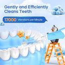 SEAGO Toddler Electric Toothbrushes for Baby Ages 0-3 Years, Baby Toothbrush with Smart Timer and Suction Base, 4 Replacement Brush Heads SG-513 (Blue-C) by TinyTreasures Baby Boutique
