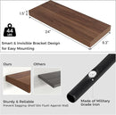 Floating Shelves - 2 Large Wall Mounted Shelves with Invisible Brackets, Long Wood Floating Wall Shelf for Living Room, Bedroom, Kitchen (Walnut, 24" W x 9" D x 1.5" H) by TinyTreasures Baby Boutique