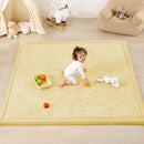 1.3" Thick Baby Play Mat for Floor Playpen, 50x50 Foam Tummy Time Mat, Padded Support Soft Plush Nursery Rug for Infant Kids Toddler Crawling Kick Activity (Vanilla) by TinyTreasures Baby Boutique