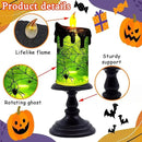 1.Halloween Snow Globe Tornado Flameless Candles Table Centerpiece for Celebration Party,Battery Operated LED Candle with 6 Hours Timer for Home Indoor Halloween Decoration (Spider) by CozyNest Decor