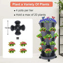 Vertical Planter, 5 Tier Stackable Strawberry Planter with Garden Tool Set, Movable Indoor/Outdoor Garden Herb Pot for Growing Vegetables and Succulents, Dark Gray by GreenHaven Gardens