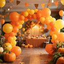 RUBFAC 129pcs Orange Balloons Different Sizes 18/12/10/5 Inches, Burnt Orange Fall Balloon Arch Kit Garland for Halloween Thanksgiving Party Baby Shower Birthday Decoration by TinyTreasures Baby Boutique