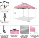 CROWN SHADES Adjustable Height on The Fly, 10x10 Pop Up Canopy - Beach Tent with One Push Setup - Easy Outdoor Sun Shade for Events, Parties, Camping - Outside Shade with STO-N-Go Bag, Pink by GreenHaven Gardens