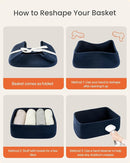 KALLAX Small Woven Basket, 12 x 8 x 4.5 Inches, Storage Basket for Organizing, Cute Small Rope Shelf Closet Cube Storage Bins Baskets for Shelves, Dog Toy Gift Baskets Empty, 3 Packs, Navy Blue by TinyTreasures Baby Boutique