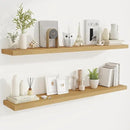 Fun Memories 55 Inch Fireplace Mantel Shelf -Long Floating Shelves, Deep Wall Mounted Farmhouse Display Shelves with Invisible Heavy Duty Metal Bracket, Oak, 2 Pack by CozyNest Decor