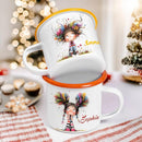 Personalized 12 oz Enamel Mug with Name - Custom Camping Coffee Mugs for Home, Work, Travel, Camping - Birthday Christmas Gift for Family Friend (Cute Quirky Girl) by TinyTreasures Baby Boutique