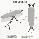 Yaheetech Foldable Ironing Board, Heavy Duty Iron Board with 9 Adjustable Heights, 4 Layer Cover and Safety Iron Rest, 52X14 Compact and Space Save Iron Board for Home Laundry Room Use, Gray by CozyNest Decor