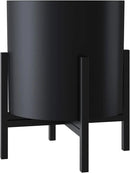 FaithLand Plant Pot 14 inch - Perfectly Fits Mid-Century Modern Plant Stand - Drainage Plug and Drainage Mesh Screen - Matte Black by GreenHaven Gardens