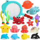 Shindel 16 PCS Baby Bath Toys, Floating Pool Toys for Kids Toddler Boys Girls by TinyTreasures Baby Boutique
