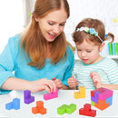 WorWoder Kids Magnetic Building Blocks Magic Magnetic 3D Puzzle Cubes, Set of 7 Multi Shapes Magnetic Blocks with 54 Guide Cards, Intelligence Developing and Stress Relief Fidget Toys for Kids(Pink) by TinyTreasures Baby Boutique