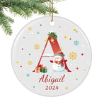 Name Ornaments for Christmas Tree, Custom Initial Monogram Snowman Ceramic Ornament for Kids Boys Girls, Monogrammed Christmas Ornaments 2025 by TinyTreasures Baby Boutique