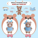 LoopMap Crochet Kit for Beginners - DIY Amigurumi Bear with Removable Dress & Accessories - Step-by-Step Video Tutorials, Extra Yarn, Crochet Tools, Handmade Gift for Kids & Adults (Bear K01, Blue) by TinyTreasures Baby Boutique