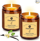Balsam & Cedar Scented Candle Set 2 Pack – Natural Soy Wax Hand-Poured – Relax and Relieve Stress – 60-Hour Long-Lasting Burn – Premium Aromatherapy Candle for Home Decor, Gifts by CozyNest Decor