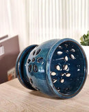 vensovo 5 Inch Ceramic Orchid Pots with Holes and Saucers - 1 Pcs Small Succulent Pot for Repotting, Garden Flowerpots for Plants Indoor and Outdoor Promotes Air Circulation, Blue by GreenHaven Gardens