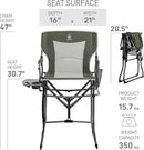 EVER ADVANCED Portable 30.7" Seat Height Tall Folding Camping Chair Directors Chair High Foldable Bar Stool with Side Table for Makeup Artist, Sports Event, Craft Show, Supports 350LBS Green Grey by GreenHaven Gardens