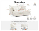 Oversized Modular Sofa, Extra Deep Cloud Corduroy Sectional Couch with Ottoman Chaise, Fluffy Corduroy 4 Seater Couch Bed for Living Room, Villa (Sofa Bed 4 Seater, Corduroy White) by CozyNest Decor