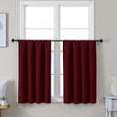 Simplebrand Ava Burgundy Short 36 Inches Blackout Curtain 2 Panels Set, Half Window Rod Pocket Privacy Curtain Tiers for Kitchen, Curtains Blackout for Bathroom Shades, W40 x L36 Inch, Burgundy by TinyTreasures Baby Boutique