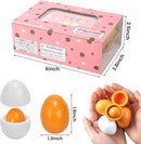 HANSGO Play Food Sets for Kids Kitchen, 6PCS Wooden Toy Food Pretend Play Egg Games for Children Cooking DIY Early Development Learning Skills by TinyTreasures Baby Boutique