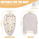 Baby Lounger Cover for Boys Girls, Reversible Baby Nest Cover, Adjustable Baby Lounger Replaceable Cover for Infant Newborn, Portable and Machine Washable, Cotton Gray Elephant Cover Only by TinyTreasures Baby Boutique