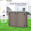 Horizontal Resin Storage Shed, 34 Horizontal Cu.ft Outdoor Storage Cabinet Waterproof for Garden/Backyard/Home/Pool, Lockable(34 Cu.ft-Brown) by GreenHaven Gardens