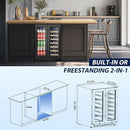 Tylza 24 Inch Wine and Beverage Refrigerator, Dual Zone Wine Beverage Cooler 24" with French Door, Under Counter Wine Beer Fridge Built-In or Freestanding, Holds 20 Bottles and 88 Cans, Black by CozyNest Decor