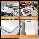 Saliva 3pcs Titanium Cutting Boards for Kitchen, Titanium Cutting Board Set of 3, Non Toxic Double Sided Food Grade, Dishwasher Safe, No Blunt Knife, Chopping Boards with Handle for Meat & Vegetable by CozyNest Decor