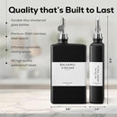 Black Glass Olive Oil Dispenser Bottle for Kitchen by Brighter Barns - Soy Sauce Dispenser, Coffee Syrup Bottle - Modern Kitchen Decor for Restaurant, Airbnb, Coffee Bar Accessories (Black, Set of 2) by CozyNest Decor