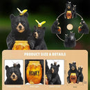 Solar Garden Decor Statues 7" Resin Mother&Cub Bear Figurines with Honey Jar Waterproof Black Bear Decor for Outside Yard Patio Porch Decoration Gift for Mom Grandma by GreenHaven Gardens