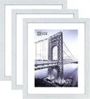 VCK 16x20 Poster Frames 3 Pack White MDF Wood and Polished Plexiglass Frame,Display Pictures in Horizontal and Vertical by CozyNest Decor