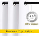 NICETOWN White Room Darkening Draperies and Curtains - Home Fashion Energy Saving Grommet Top Room Darkening Drape Panels for Bedroom (Set of 2, 46 by 90 Inch, White) by TinyTreasures Baby Boutique
