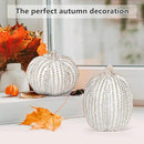 2Pcs Halloween Pumpkin Artificial Resin Pumpkins Decor for Mantel Harvest Autumn Tabletop Decoration Gold Fall Pumpkin Decorations Thanksgiving Table Centerpieces (Set A, ONE Size) by CozyNest Decor