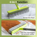 Floor Scrub Brush 2 in 1 Scrape and Stiff Bristle Deck Brush for Cleaning Concrete, Patio, Garage, Kitchen, Carpet and Bathroom 57" Long Handle by CozyNest Decor