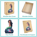 Wooden Puzzle for Adults, Mermaid Wooden Jigsaw Puzzles(15.3 * 23.4in-500pcs), Beautiful Wooden Puzzle with Box Birthday Gifts for Adults and Kids Family Game by TinyTreasures Baby Boutique